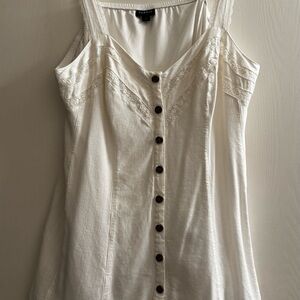 Torrid White Button-Front Blouse with Lace Accents